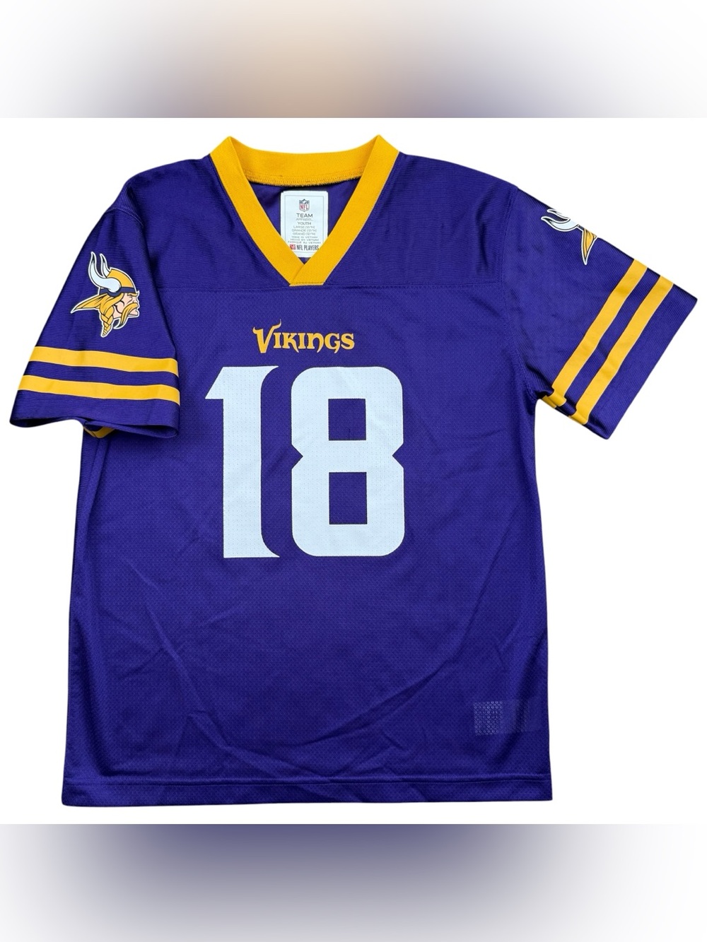 Boys Minnesota Vikings Justin Jefferson Purple #18 NFL Football Jersey YOUTH L